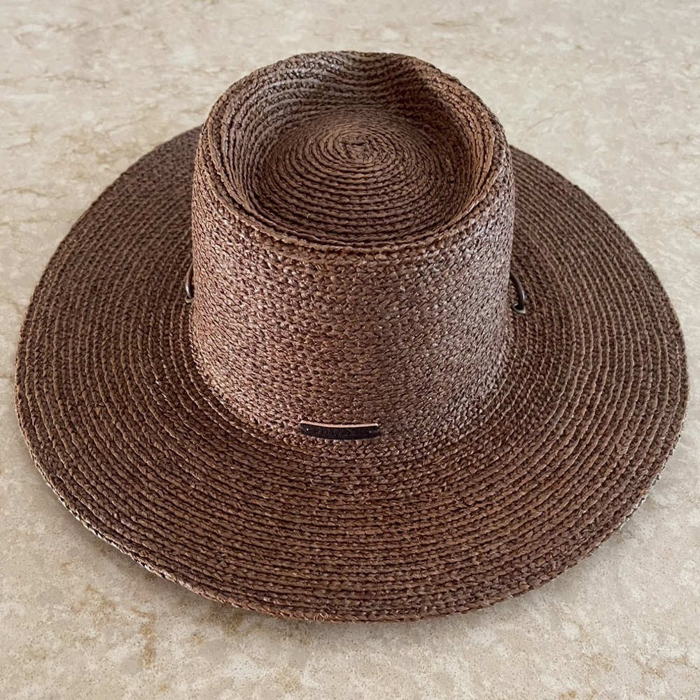 WILL & BEAR Austin Brown Raffia Straw Wide Brim Unisex Hat Sz Large EUC - Picture 2 of 12
